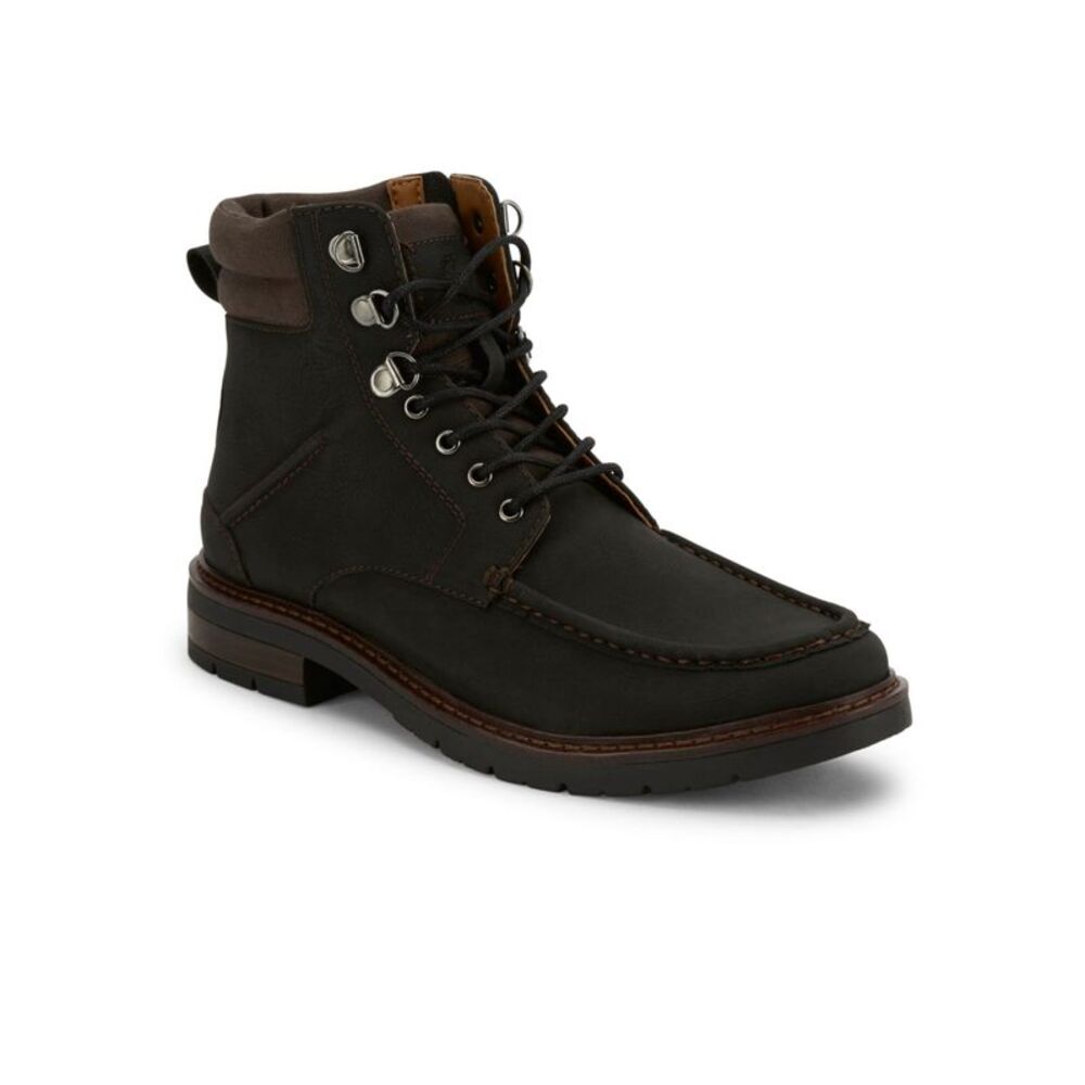 NWT DOCKERS Mens Black Lightweight Sutton Round Toe Lace-Up Boots Shoes 8 M